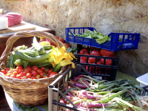 vegetables at an open market